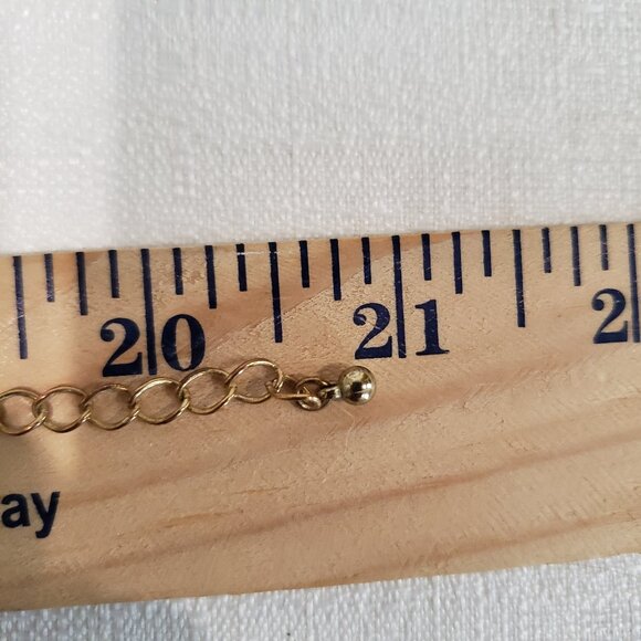 Chico's Gold Tone Layered Necklace with Clear Beads - 3 Strand Statement Jewelry - Picture 4 of 4